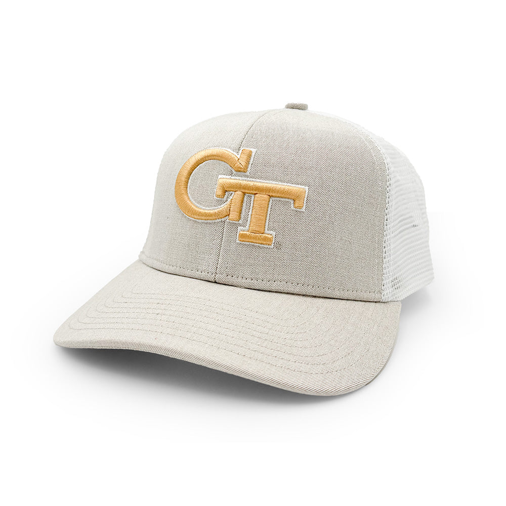 Georgia Tech Logo Trucker Hat, Gray