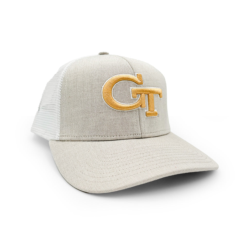 Georgia Tech Logo Trucker Hat, Gray